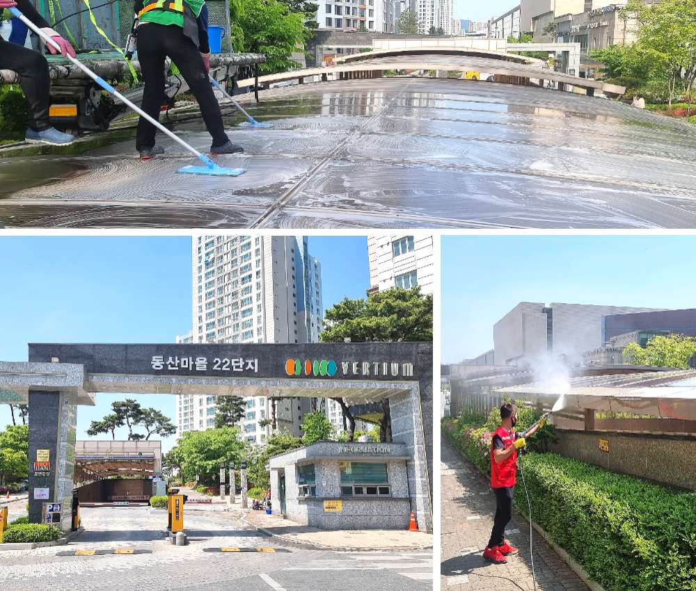 하남시 외부 건물청소 - 새 빌딩의 아름다움을 유지하세요 관한 작업사진입니다.